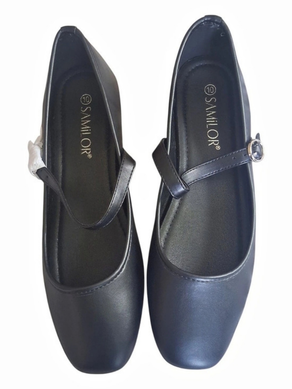 Samilor Mary Jane Flats Black US 10